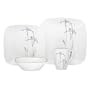 Corelle Square Round 16-Piece Dinnerware Set, Shadow Iris