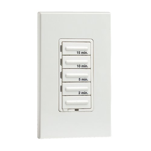 Leviton 6215M-W Timer Switch 2-5-10-15 Minutes, 4 Buttons and OFF, Single Pole, White