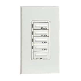 Leviton 6215M-I Timer Switch 2-5-10-15 Minutes, 4 Buttons and OFF, Single Pole, Ivory by Leviton