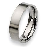 Flat Brushed Titanium Ring (6.0 mm) - Sizes 6-13