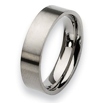 Flat Brushed Titanium Ring (6.0 mm) - Sizes 6-13