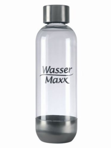 Wasser Maxx Flasche PET - 1 Liter - die Klassische - Edelstahl