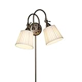 IMAGE OF Kichler Lighting 78012BBZ Blaine 36-Inch Portable Adjustable 2-Light Wall Sconce, Burnished Bronze with Off-White Pleated Shade