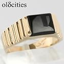 14K Yellow Gold Onyx Ring - OldCities Vintage Jewelry