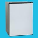 Haier HSB03BPG Compact 2-2/3-Cubic-Foot Refrigerator/Freezer, Black with Silver Door