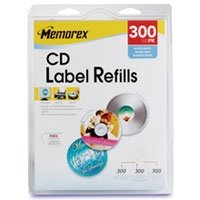 Memorex White CD Labels, Matte Finish. 300 Count (32020403)