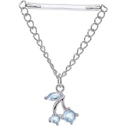Invisible Bioplast Aqua Cherry Sterling Chain Drop Nipple Shield