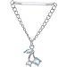 Invisible Bioplast Aqua Cherry Sterling Chain Drop Nipple Shield