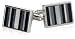 Classy Onyx, Hematite, and Mother of Pearl Silver Cufflinks with Presentation Box