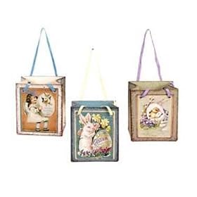 Set of 3 Vintage Style Easter Bag Ornaments ~ Great Easter Gifts!