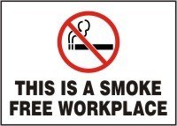 THIS IS A SMOKE FREE WORKPLACE (W/GRAPHIC) 7 x 10 Plastic Sign