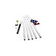 White Titan 18ft steel flagpole with 3ft x 5ft flag
