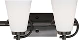 Vernon - 2 Light Bathroom Vanity Lighting Fixture - Deep Oil Rubbed Bronze - White Opal Glass - B4678