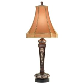 Eurofase 13643-010 Prestige 1-Light Boudoir Lamp, Tortoise/Beige