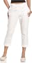 Rampage Juniors' Cuffed Stretch Linen Cigarette Pant,White,5