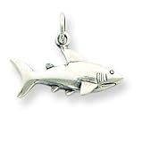 Sterling Silver Antique Shark Charm with 20 inch Sterling Silver Chain