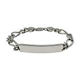 Eve's Addiction Stainless Steel Figaro Link ID Bracelet
