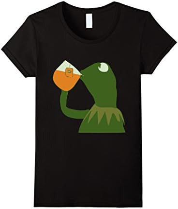 Women's Kermit sipping tea XL Black