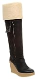 Office Crepe Wedge Knee Boot