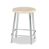 121 Series Hard Plastic Drafting Stool, 18h, Chrome Finish, Two/carton