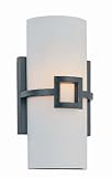 Lite Source LS-16977 Kayson Wall Sconce Lite, Antique Bronze with Frost Glass Shade