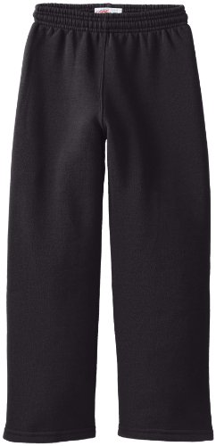 Soffe Big Boys' Open Bottom Heavy Weight Sweatpant, Black, Large