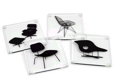 Eames Chairs Coasters, Set of 4