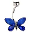 Sapphire Blue Butterfly Dazzle Belly Ring
