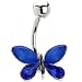 Sapphire Blue Butterfly Dazzle Belly Ring