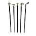 IMAX Voyager Walking Sticks Alumninum Wood Unique Chrome Finished Handle Style