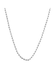 14 Karat White Gold Diamond-Cut Beads Chain (0.8 mm Thick, 18 inch)