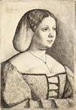 2.75 inch x 2 inch (7.5 x 5cm) Acrylic Keyring Wenceslaus Hollar - Petrarch's Laura, after Giorgione