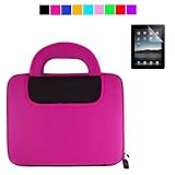Apple iPad Two-Tone Color Case + Clear Screen Protector (Black-Pink)