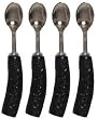 Decorative Condiment Spoon with Ebony Resin Handle Set of Four