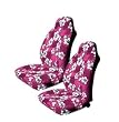 Set of 2 Universal-fit Hawaiian Hibiscus Floral Print Front Bucket Seat Cover - Pink