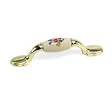 Review Laurey  / Laurey 76mm Pull - Flowers-Almond-Polished Brass