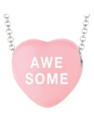 Sweethearts Enamel "Awesome" Heart on 16" Necklace Pendant with Gift Box