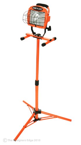 Designers Edge L-10 500-Watt Adjustable Work Light with Telescoping Tripod Stand, Halogen