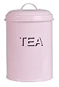 Pink Enamelled Round Tea Caddy