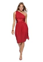 Astrapahl, Festliches Abendkleid im Toga Stil, knielang, Farbe rot