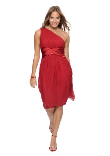 Süsses Abendkleid im Toga Stil, Farbe rot, Gr.32 von Astrapahl