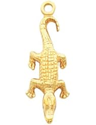 14K Yellow Gold Alligator Charm