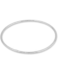 14k White Gold 2.5mm Grooved Slip-on Bangle