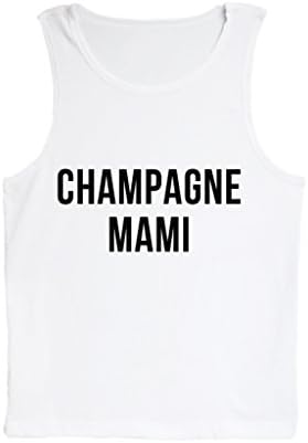 Champagne Mami Graphic Tank Top White Small
