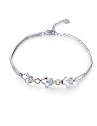 18k White & Rose Gold Diamond Bracelet (0.24 Cttw)