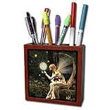 Renderly Yours Fairies - Fairy Light Ball - Tile Pen Holders-5 inch tile pen holder