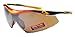 JiMarti TR22 Sport Wrap TR90 Sunglasses UV400 Unbreakable Protection for Cycling, Ski or Golf (Black/Red/Yellow)