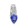 14K White Gold Tanzanite and Diamond Pendant