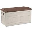 Deck Box with Wheels, Resin, 46w x 22d x 23h, 73-gallon, Taupe/Bronze