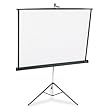 Portable Tripod Projection Screen, 60 x 60, White Matte, Black Steel Case